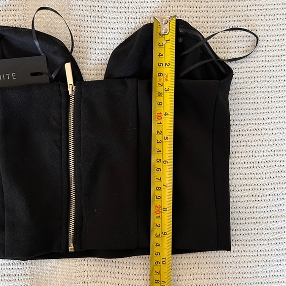 Dynamite women’s size small Bustier Crop Top Jet Black Layering Girls Night Out - Picture 6 of 6